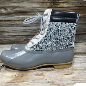 Sam Edelman Gray and Silver Winter Duck Boots